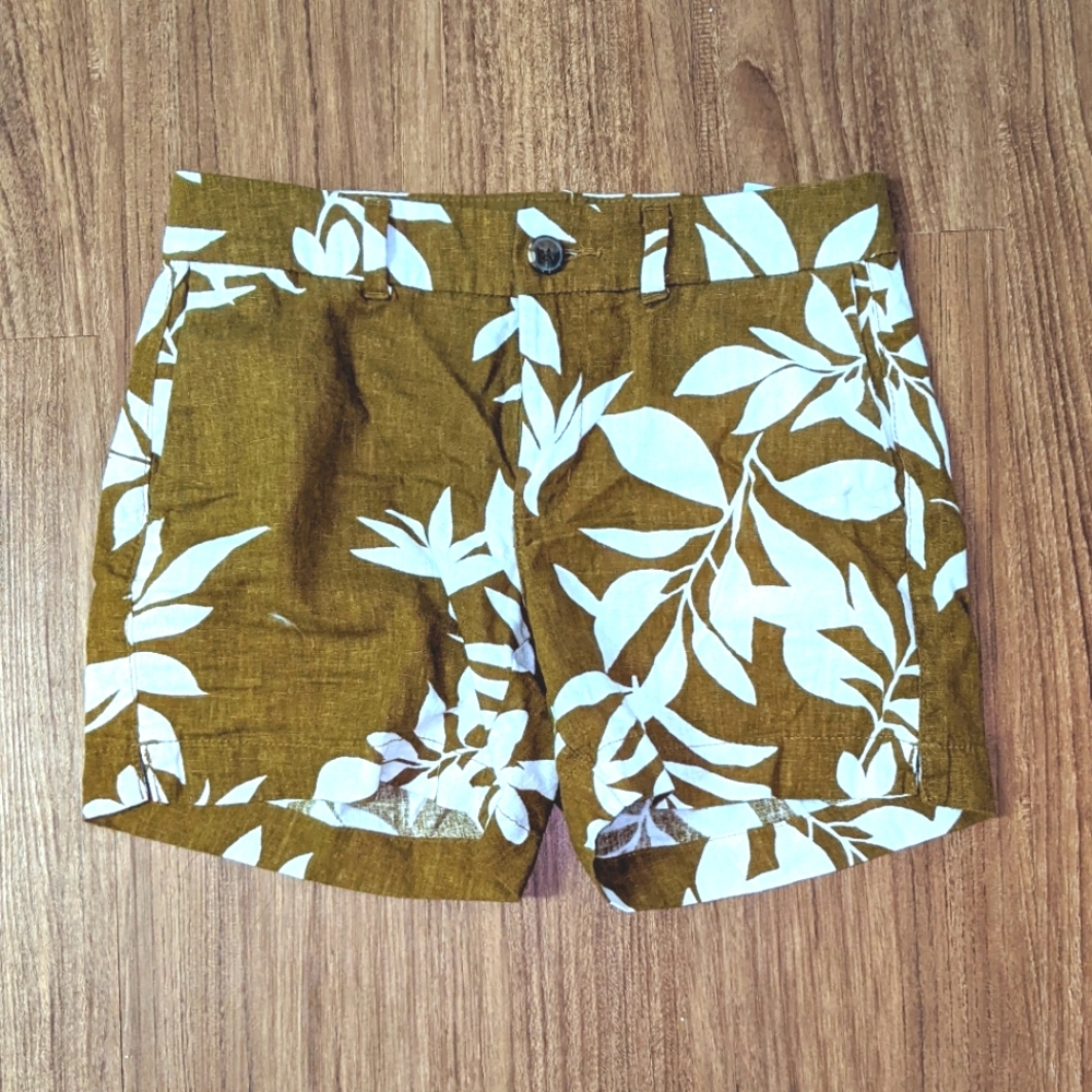 Old Navy Linen-blend Brown/White Everyday Shorts